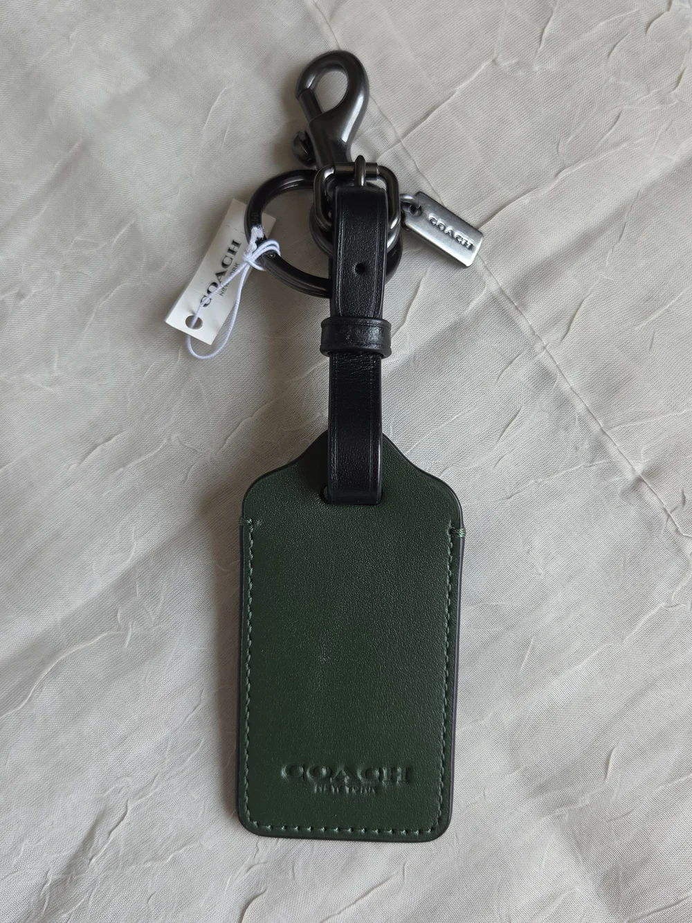 Coach Leather Luggage Tag Key Ring / Bag Charm